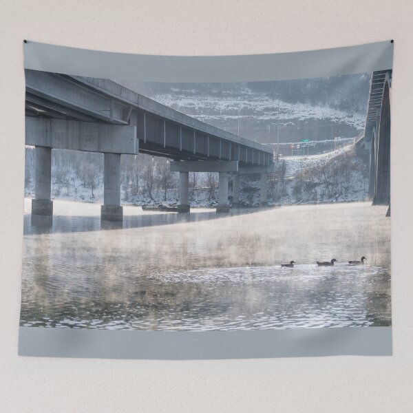 Item preview, Lake Taneycomo Foggy Winter Fishing designed and sold by mljdwhite.