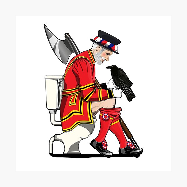 Item preview, British Beefeater from the Tower of London on the Toilet designed and sold by Wyattdesign.