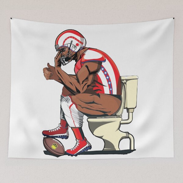Item preview, American Football Player on the Toilet designed and sold by Wyattdesign.