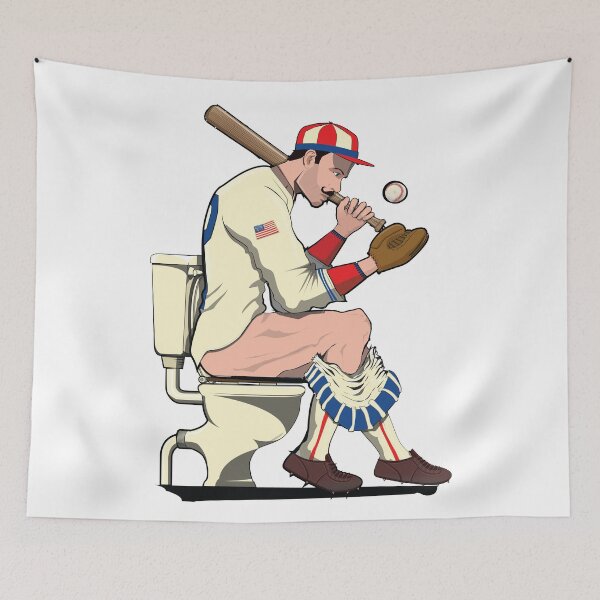 Item preview, American Baseball Player on the Toilet designed and sold by Wyattdesign.