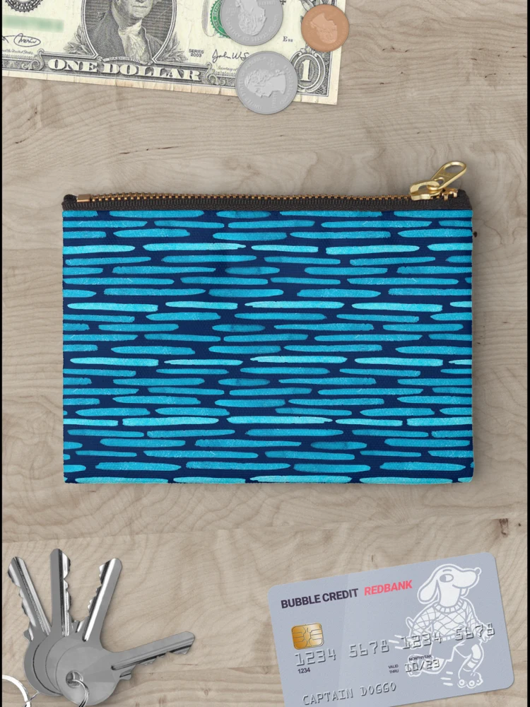 Thumbnail 3 of 4, Zipper Pouch, Blue Abstract Pattern designed and sold by lapaz.