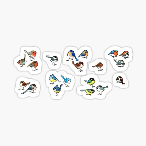 Watercolor birdies Sticker