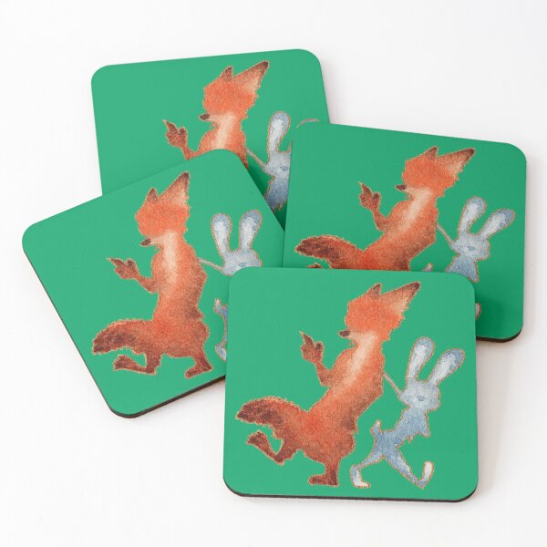 Item preview, Watercolor Silhouette Fox & Rabbit designed and sold by Krystal280791 Shop.