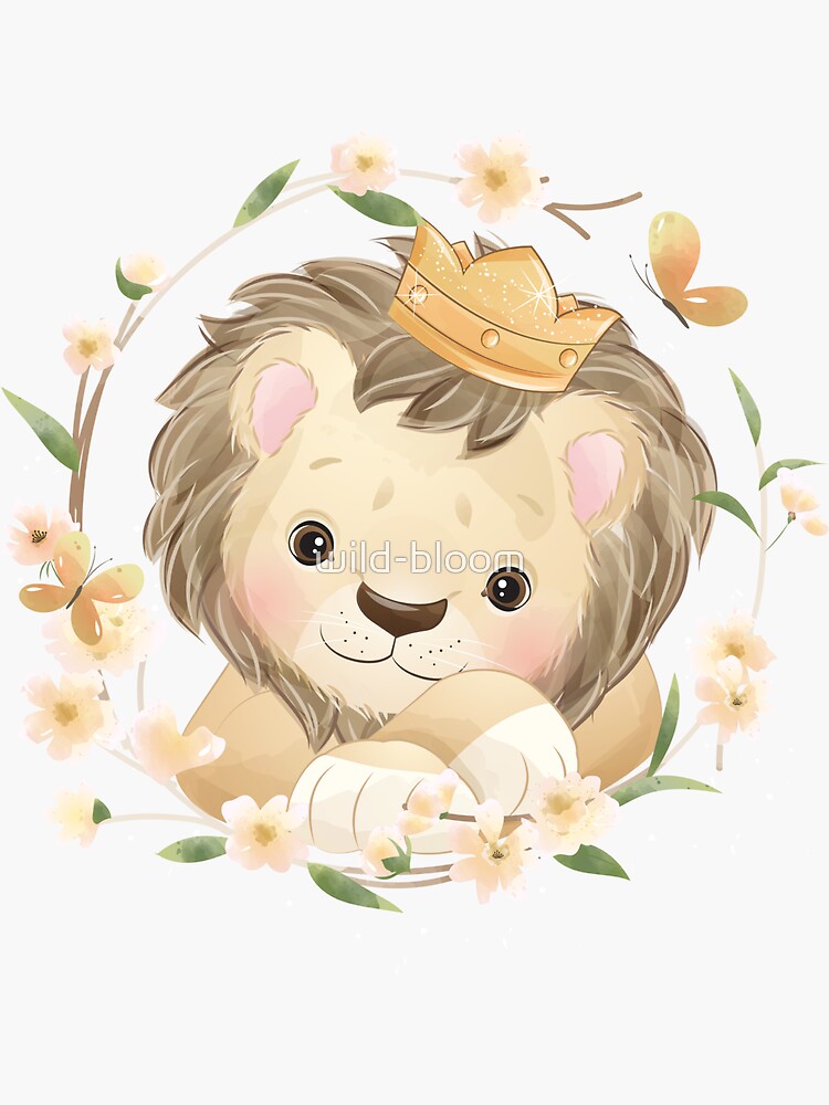 Baby Lion Sticker for Sale by wild-bloom
