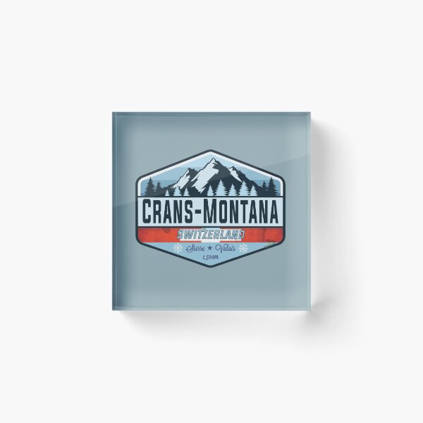 Item preview, Crans-Montana Ski Switzerland Skiing Alps Sticker T-Shirt 01 designed and sold by OuterShellUK.