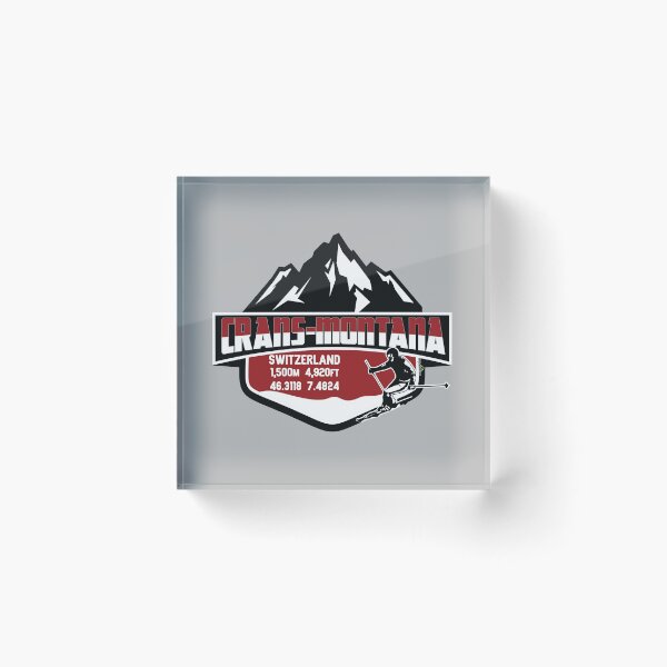 Item preview, Crans-Montana Ski Switzerland Skiing Alps Sticker T-Shirt 02 designed and sold by OuterShellUK.
