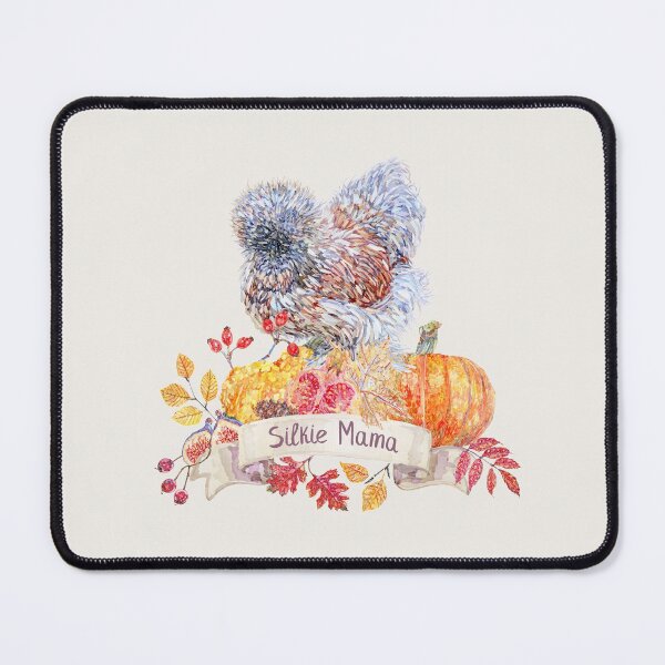 Item preview, Silkie Chicken Mama with Fall Harvest Wreath designed and sold by becca-boyce.