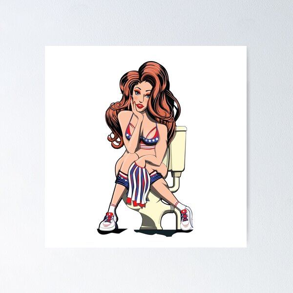 Item preview, Cheerleader on the Toilet designed and sold by Wyattdesign.
