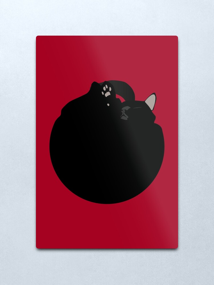 Alternate view of NDVH Black Cat Circle Metal Print