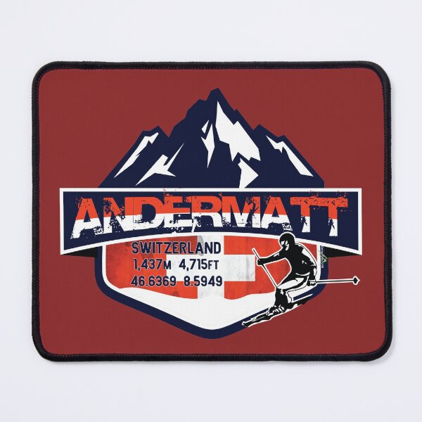 Item preview, Andermatt Ski Switzerland Skiing Alps Sticker T-Shirt 02 designed and sold by OuterShellUK.