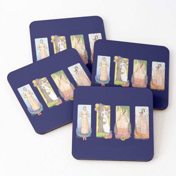 Item preview, Jane Austen Characters Emma Woodhouse Catherine Moreland Marianne Dashwood Elisabeth Bennet designed and sold by Airmatti.