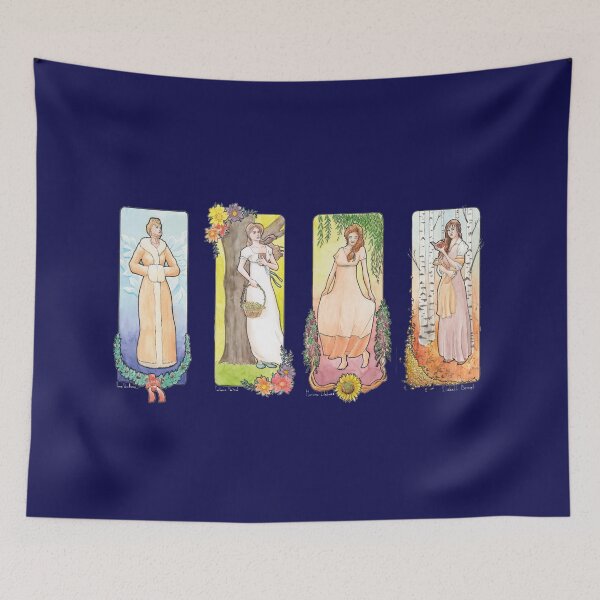 Item preview, Jane Austen Characters Emma Woodhouse Catherine Moreland Marianne Dashwood Elisabeth Bennet designed and sold by Airmatti.
