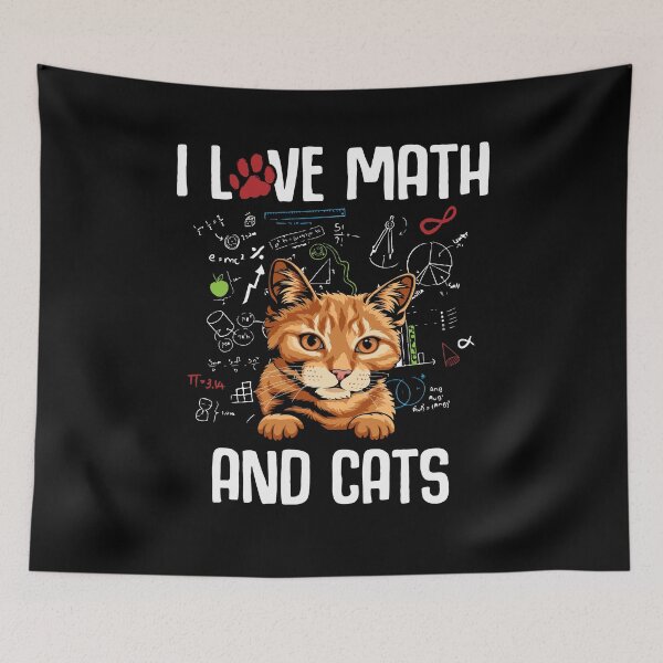 Item preview, I Love Math and Cats Teacher Kitten Feline Lovers designed and sold by Dressed For  Duty.
