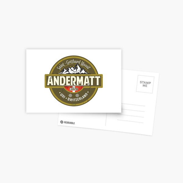 Item preview, Andermatt Ski Switzerland Skiing Alps Sticker T-Shirt 03 designed and sold by OuterShellUK.