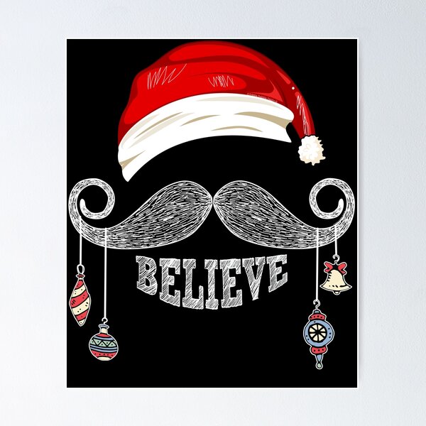 Item preview, Believe Christmas Santa Mustache with Ornaments designed and sold by Dibble Dabble Designs.