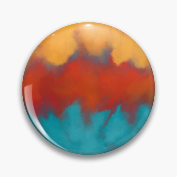 Item preview, Abstract, contemporary painting, pattern, teal, terracotta, yellow designed and sold by Svitac.