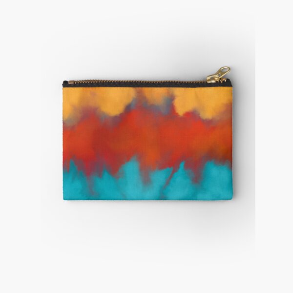 Item preview, Abstract, contemporary painting, pattern, teal, terracotta, yellow designed and sold by Svitac.