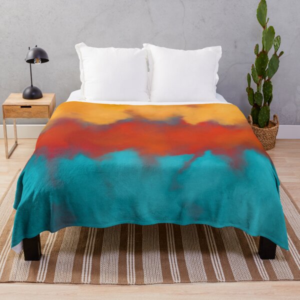 Item preview, Abstract, contemporary painting, pattern, teal, terracotta, yellow designed and sold by Svitac.