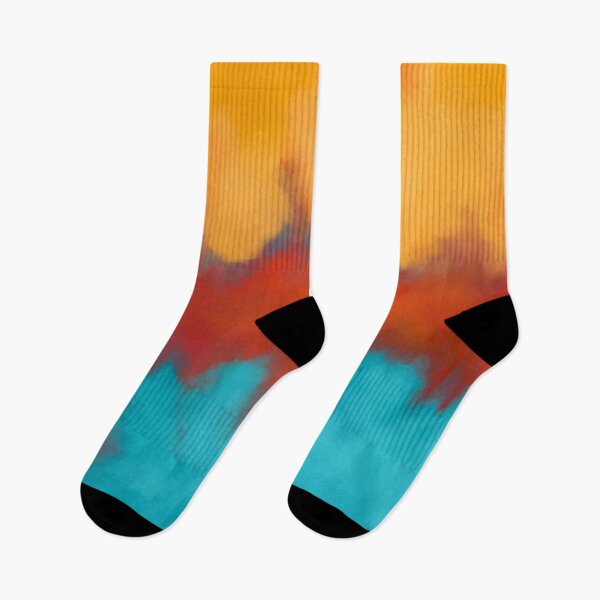 Item preview, Abstract, contemporary painting, pattern, teal, terracotta, yellow designed and sold by Svitac.