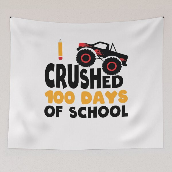 Item preview, I Crushed 100 Days Of School 100th Days Kids Boys Monster Truck designed and sold by clothesy7.