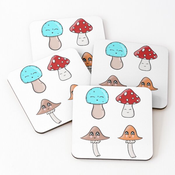 Item preview, Kawaii Mushrooms (Blue, Red, Brown, and Orange) designed and sold by BioLushGraphics.