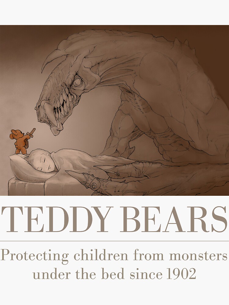 "Teddy Bears, protecting children since 1902" Sticker for Sale by Brett
