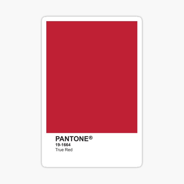 Pantone Universe Case - True Red 19-1664" Sticker for Sale by sianelisha Redbubble
