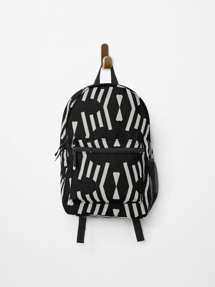 Thumbnail 1 von 3, Rucksack, Black and Gray Vertical Stripe Chevron Pattern Pairs Dulux 2022 Popular Colour Morning Oats - Color Trends designt und verkauft von ColorOfTheYears.