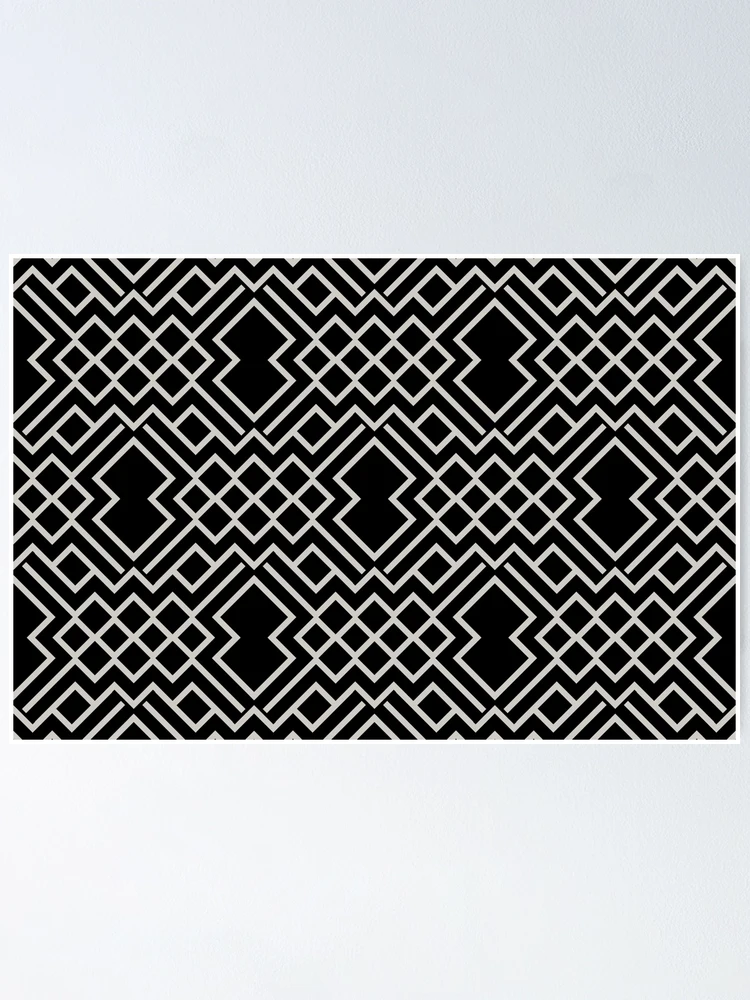 Thumbnail 1 von 3, Poster, Black and Gray Modern Geometric Shape Pattern Pairs Dulux 2022 Popular Colour Morning Oats - Color Trends designt und verkauft von ColorOfTheYears.