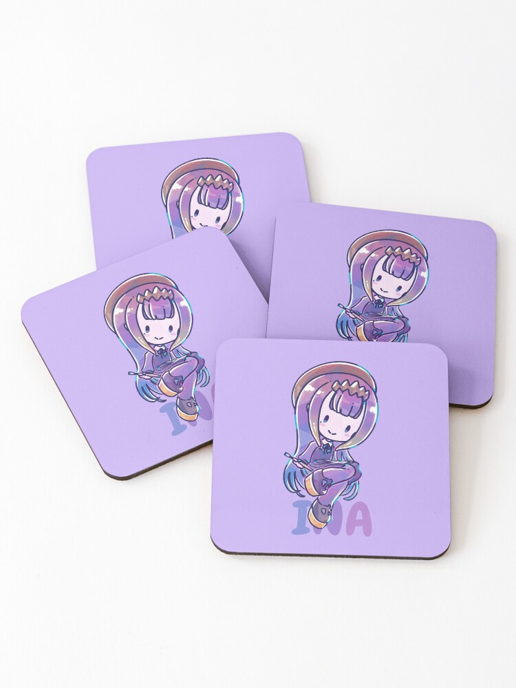 Thumbnail 1 of 5, Coasters (Set of 4), Chibi Ina! designed and sold by Sedeto.