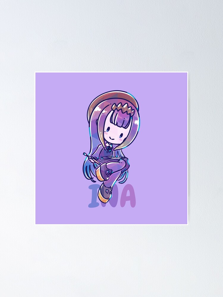 Thumbnail 1 of 3, Poster, Chibi Ina! designed and sold by Sedeto.