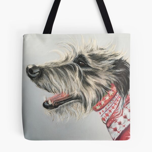 Item preview, Scruffy Lurcher in Christmas jumper  designed and sold by Merlinsmates.
