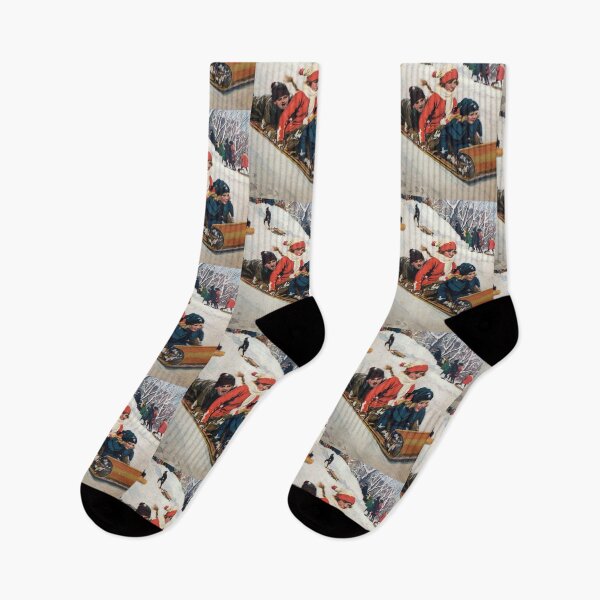 Item preview, Vintage sledding print designed and sold by Shelly  Moore.