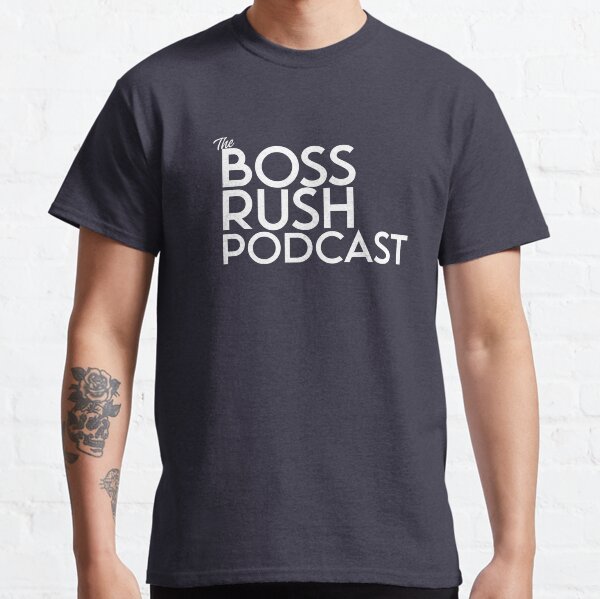 Boss Rush Podcast Logo, White Variant Classic T-Shirt