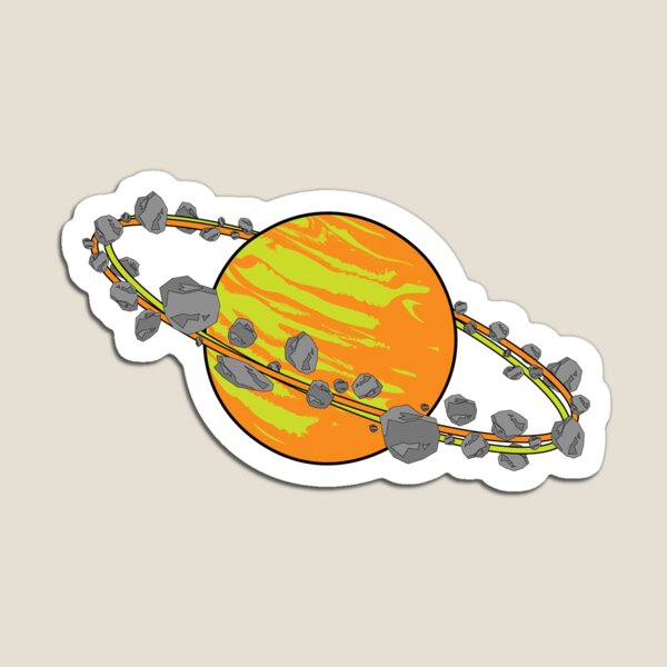 Item preview, Asteroid Belt Cartoon Planet Sticker designed and sold by NPolandDesigns.