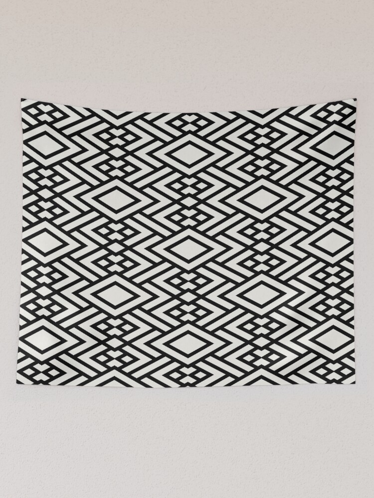 Aperçu 2 sur 3. Tentures avec l'œuvre Black and Cream Art Deco Diamond Pattern Pairs Dulux 2022 Popular Colour Cliff Walk - Color Trends créée et vendue par ColorOfTheYears.