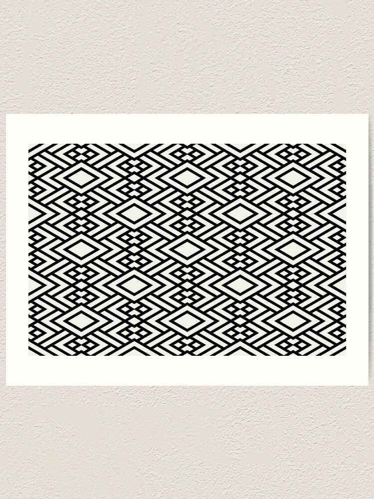 Thumbnail 1 von 3, Kunstdruck, Black and Cream Art Deco Diamond Pattern Pairs Dulux 2022 Popular Colour Cliff Walk - Color Trends designt und verkauft von ColorOfTheYears.