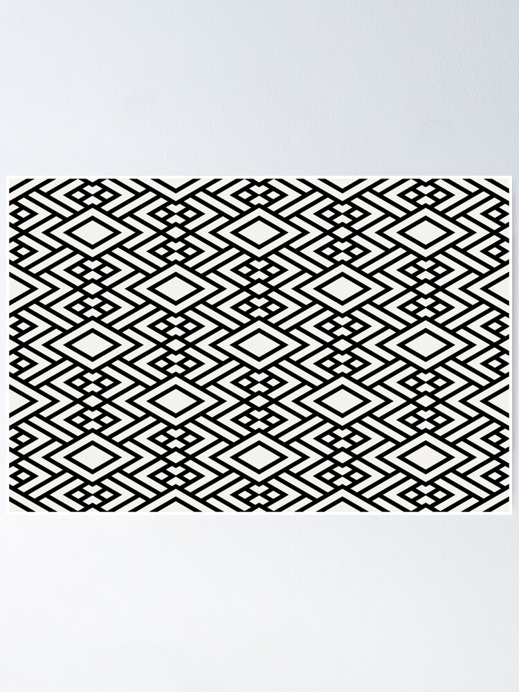 Imagen 1 de 3, Póster con la obra Black and Cream Art Deco Diamond Pattern Pairs Dulux 2022 Popular Colour Cliff Walk - Color Trends, diseñada y vendida por ColorOfTheYears.