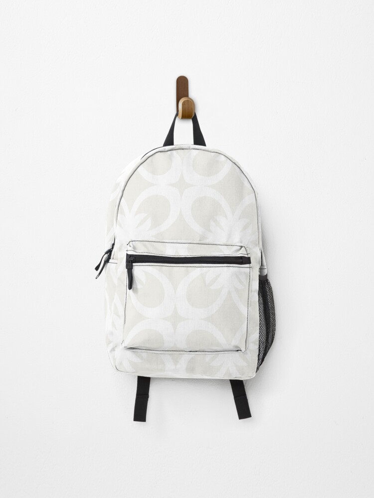 Thumbnail 1 von 3, Rucksack, Cream and White Minimal Floral Flower Pattern Pairs Dulux 2022 Popular Colour Cliff Walk - Color Trends designt und verkauft von ColorOfTheYears.