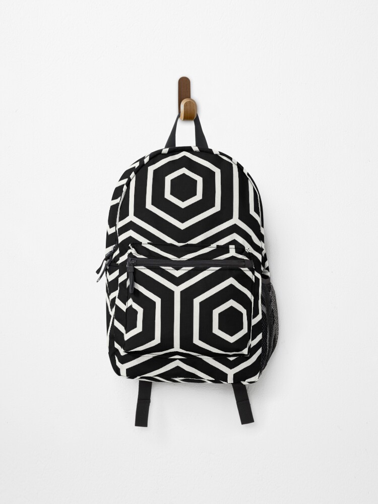Thumbnail 1 von 3, Rucksack, Black and Cream Minimal Line Shape Pattern Pairs Dulux 2022 Popular Colour Cliff Walk - Color Trends designt und verkauft von ColorOfTheYears.