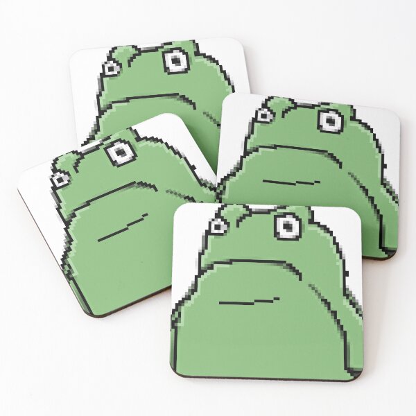 Artikelvorschau, Grüner Frosch, auch bekannt als Scuffed Froggo, pixelige Grafik entworfen und verkauft von holo 2000.
