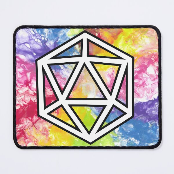Item preview, D20 Rainbow Splash - Acrylic Pour designed and sold by HandmadeHill.