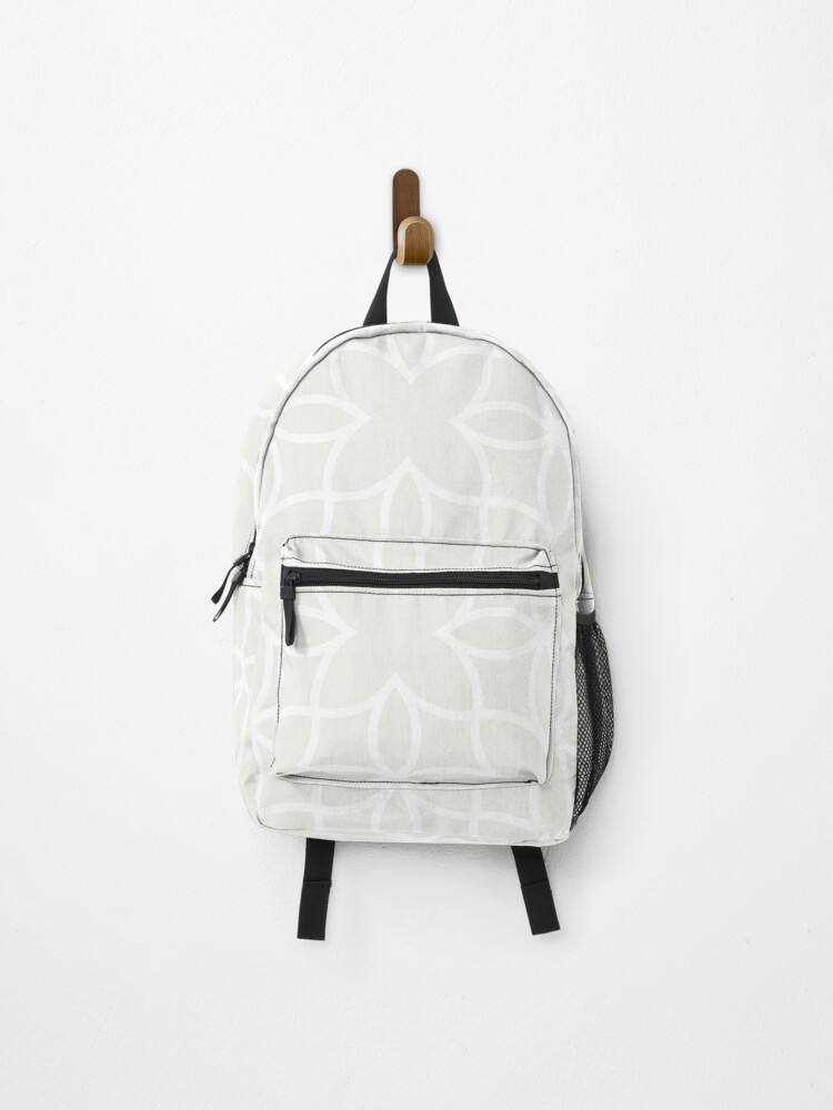 Thumbnail 1 von 3, Rucksack, Cream and White Minimal Line Art Pattern 4 Flower Pairs Dulux 2022 Popular Colour Cliff Walk - Color Trends designt und verkauft von ColorOfTheYears.
