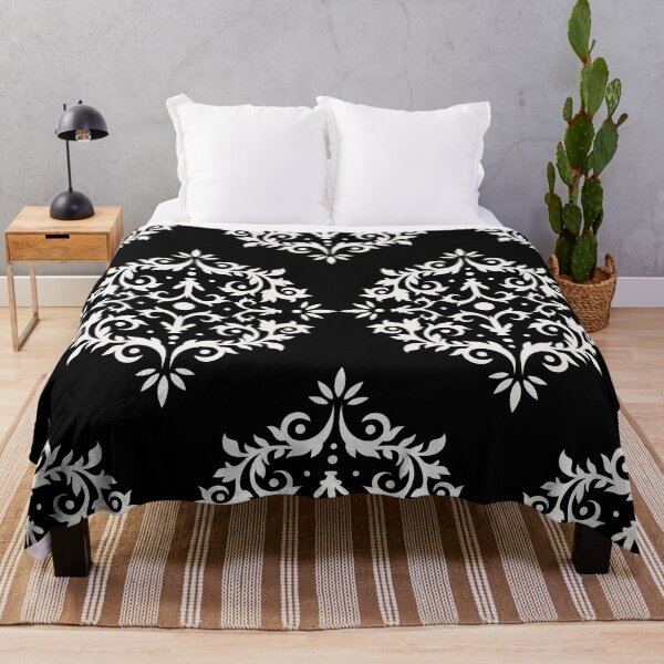 Item preview, Black and Cream Simple Damask Scroll Pattern Pairs Dulux 2022 Popular Colour Cliff Walk - Color Trends designed and sold by ColorOfTheYears.