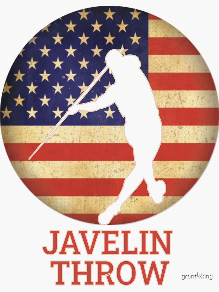 Track And Field Usa Team Thrower American Flag Javelin Throw Product Sticker For Sale By 