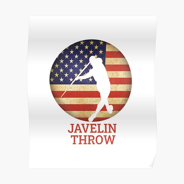 Track And Field Usa Team Thrower American Flag Javelin Throw Product Poster By Grant4king 