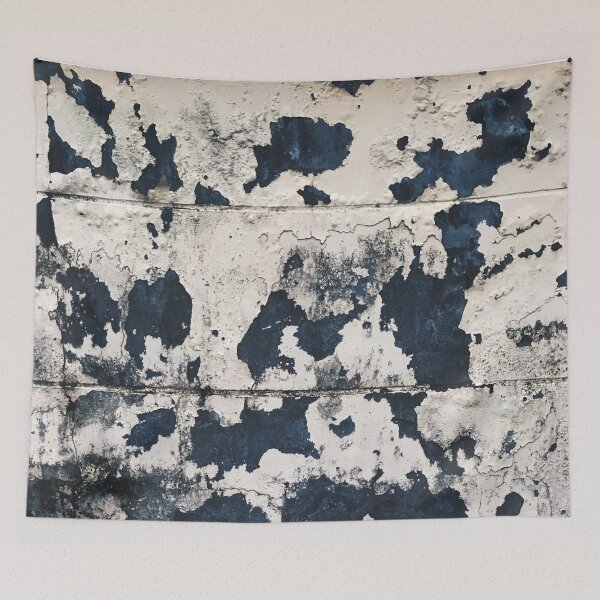 Item preview, Old white wall The color peels off to be blue-abstract  designed and sold by jinutt.