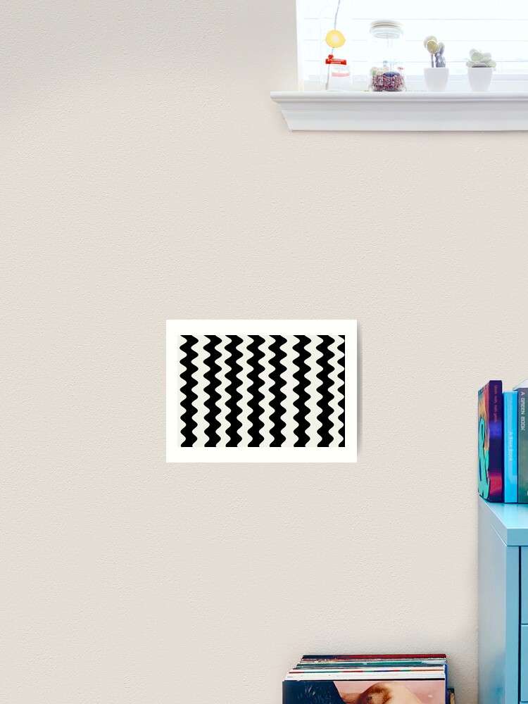 Thumbnail 2 von 3, Kunstdruck, Black and Cream Wavy Vertical Stripe Pattern Pairs Dulux 2022 Popular Colour Cliff Walk - Color Trends designt und verkauft von ColorOfTheYears.