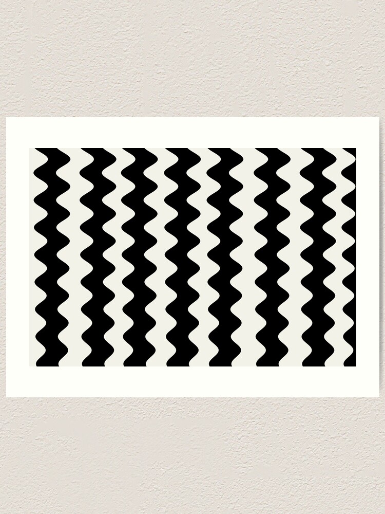 Thumbnail 1 von 3, Kunstdruck, Black and Cream Wavy Vertical Stripe Pattern Pairs Dulux 2022 Popular Colour Cliff Walk - Color Trends designt und verkauft von ColorOfTheYears.