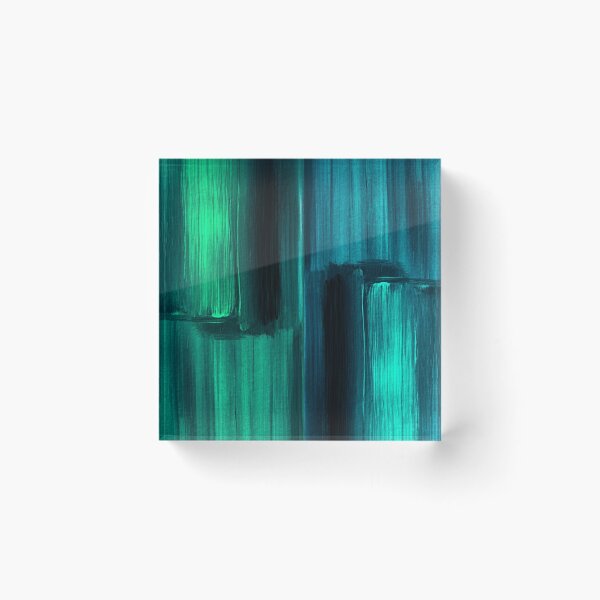Item preview, Julia Di Sano - SYMBIOSIS 1 TEAL BLUE GREEN COLORFUL SHAPES ABSTRACT PAINTING designed and sold by EbiEmporium.